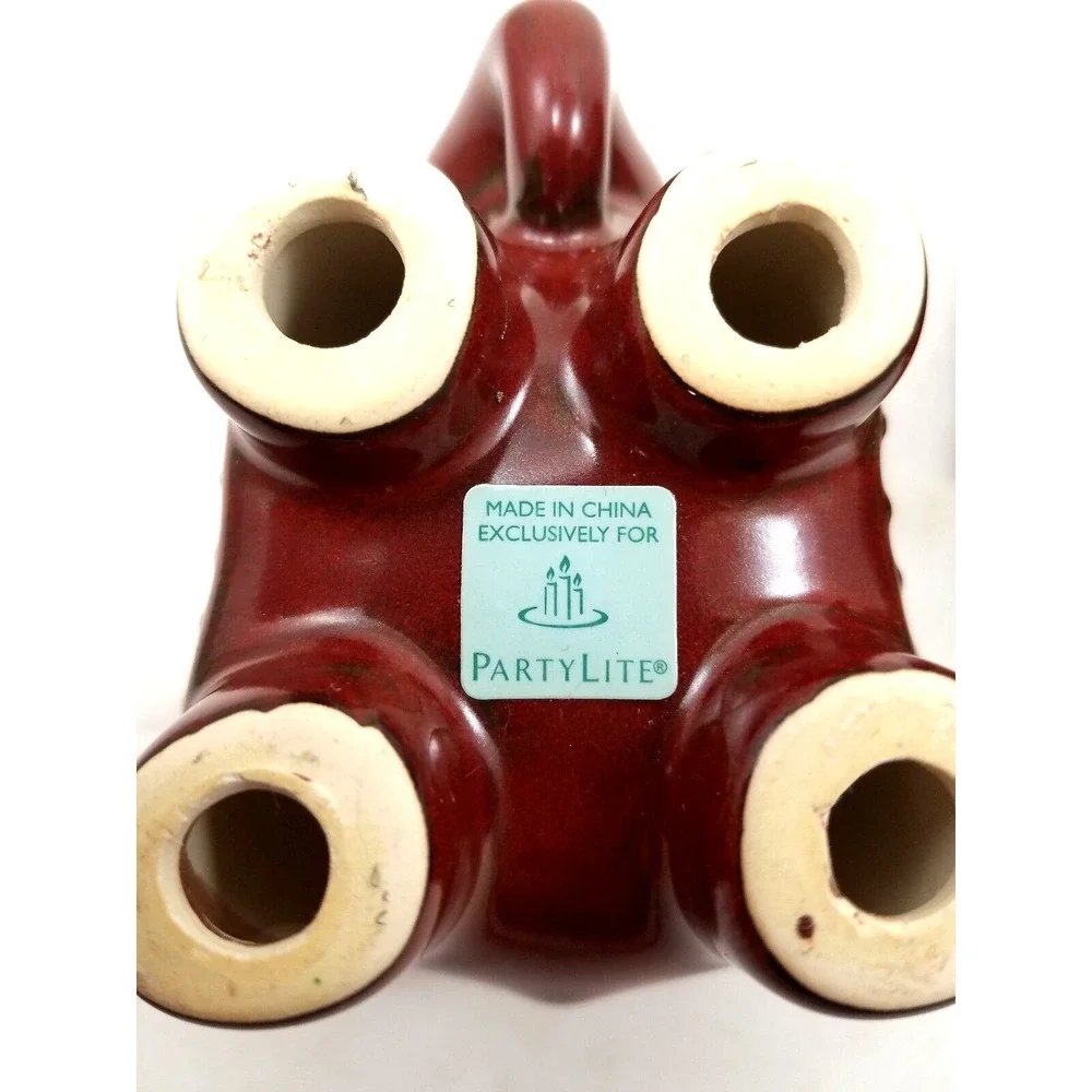 PartyLite Elephant Votive Candle Holder Brown Ceramic Tea Light Home Décor
